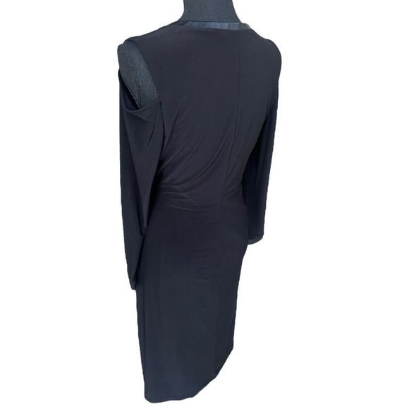 Laundry Women's Wrap Front Cold Sholder Long Sleeves Dress Black Size L - Picture 16 of 16
